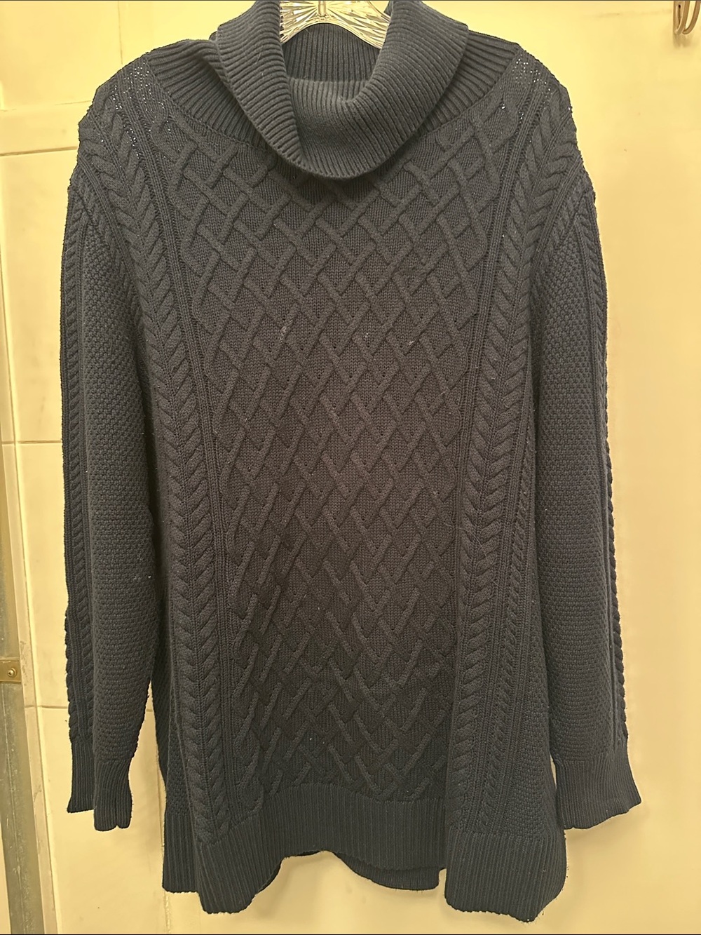 Banana Republic Navy Cable Turtleneck Sweater